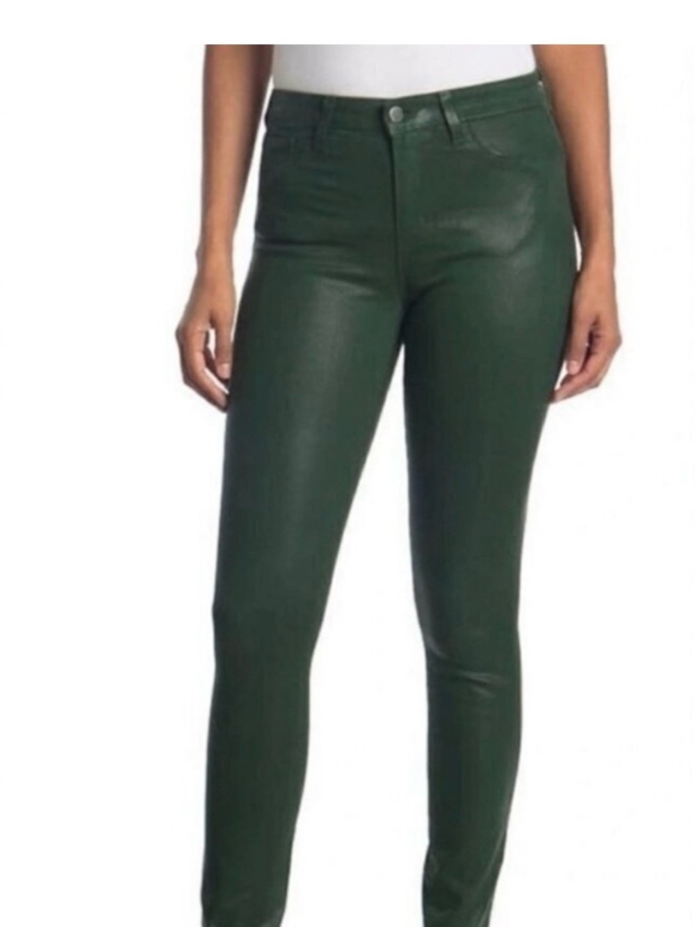 L'AGENCE MARGARITE coated olive green jeans size 23